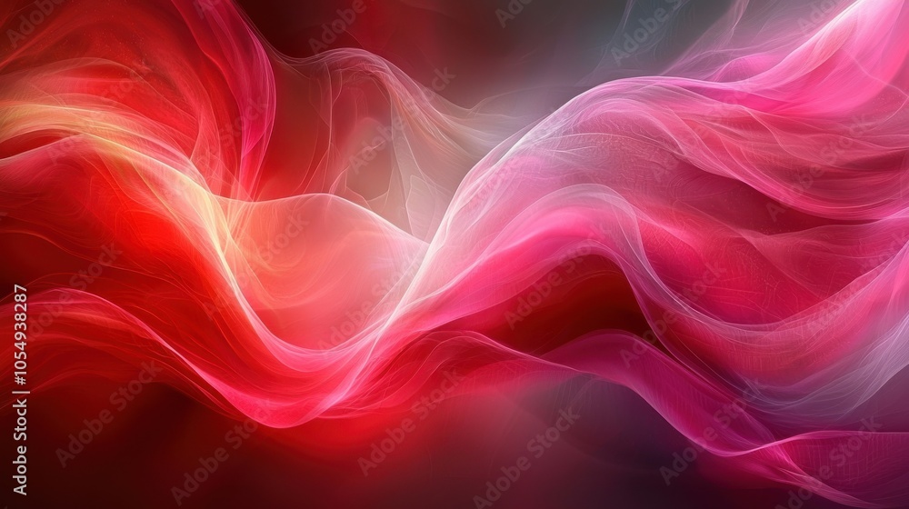 Poster abstract swirls of red and pink hues blend together in a vibrant display of color and motion during 