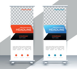 Modern roll up banner design template. flyer. pull up. presentation. brochure. poster. advertisement. print media	
