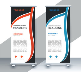 Modern roll up banner design template. flyer. pull up. presentation. brochure. poster. advertisement. print media	
