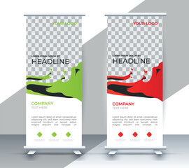 Modern roll up banner design template. flyer. pull up. presentation. brochure. poster. advertisement. print media	
