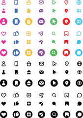 Modern UI Kit - Shopping and ecommerce icons set. Set of shopping bag, buy cart, delivery, payment, contact us, map location, user, arrows, online assistant and other ui elements and icons.