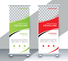 Modern roll up banner design template. flyer. pull up. presentation. brochure. poster. advertisement. print media	
