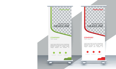 Modern roll up banner design template. flyer. pull up. presentation. brochure. poster. advertisement. print media	
