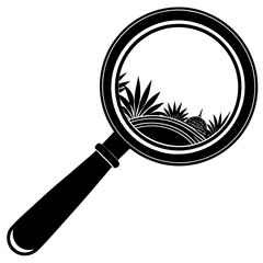 silhouette magnifying glass