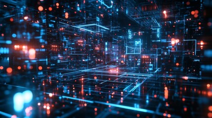 Futuristic Technology Background with Gradient Lighting