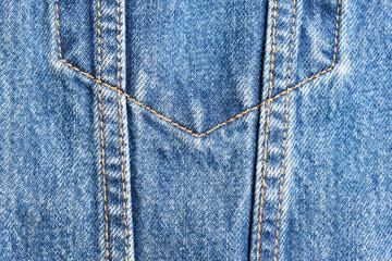 Naklejka premium seam of blue denim texture background, jean fashion style