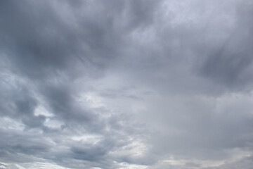 Obraz premium blue sky and white cloud background, cloudy in rainny season