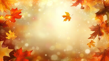 Obraz premium Gentle Fall Leaves in Warm Soft Focus Lighting