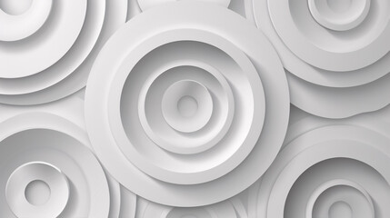 Abstract paper circle design with a silver background texture.