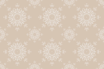 Modern Damask Patterns Baroque Islamic Geometric Pattern Folk Embroidery, Aztec Ornament Print. Design for Carpet, Wallpaper, Clothing, Wrapping, Fabric