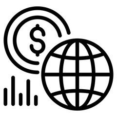 internet global network with coins icon