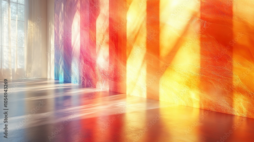 Poster sunlight streaming through a window and reflecting on a floor