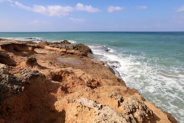 The Mediterranean coast in northern Israel