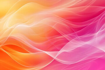 Abstract background with vibrant waves of yellow, orange, and pink colors.