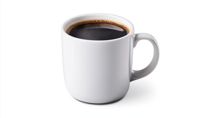 steaming cup of black coffee in white ceramic mug, perfect for cozy morning and coffee lovers.