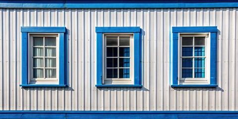 Obraz premium white and blue wooden building with windows