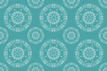 Damask Colour Geometric Pattern Arabic Tile Patternfolk Embroidery, Aztec Ornament Print. Design for Carpet, Wallpaper, Clothing, Wrapping, Fabric