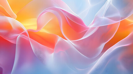 Obraz premium Flowing abstract background with soft pink and blue splashes, featuring silky textures and smooth waves, perfect for a vibrant wallpaper or artistic backdrop