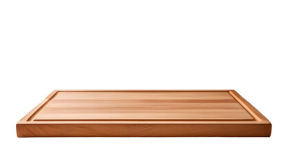 Wooden cutting board, white isolated background transparent background