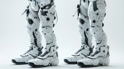 Futuristic White Boots Design