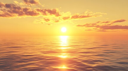 Fototapeta premium Golden Sunset Over a Calm Sea
