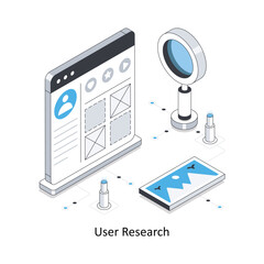 User Research isometric stock illustration. EPS File stock illustration