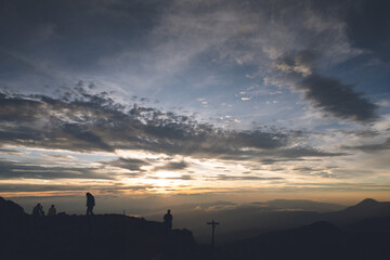 八ヶ岳 赤岳頂上山荘からの夕焼け空