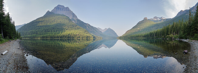 Panorama Of Upper Kintla Lake In Glacier National Park