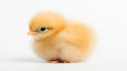 Obraz premium Charming 4 month old baby chick with fluffy feathers, showcasing its adorable features and soft texture. This little chick is delightful sight!