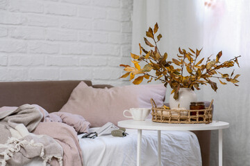 A Cozy AutumnInspired Bedroom Featuring Stylish Decor and Rich, Warm Colors Throughout