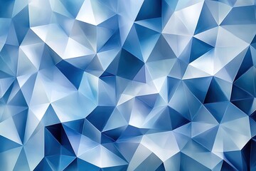 Fototapeta premium Abstract blue and white geometric background with polygonal shapes.