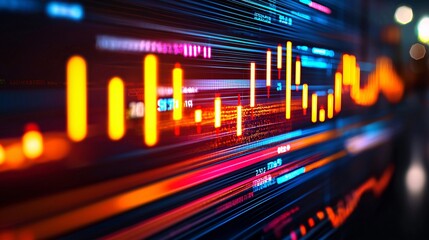 Analyzing dynamic data patterns a visual representation of financial trends and market analytics in modern technology