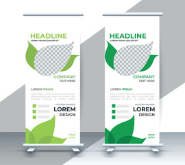 professional nature business roll up display standee template design	