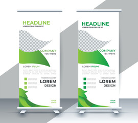 professional nature business roll up display standee template design	