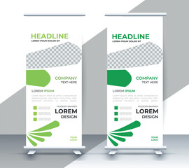 professional nature business roll up display standee template design	