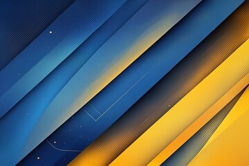 Fototapeta premium Abstract blue and yellow diagonal lines background with subtle texture.