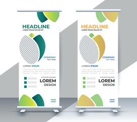 professional nature business roll up display standee template design	