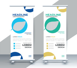 professional nature business roll up display standee template design	