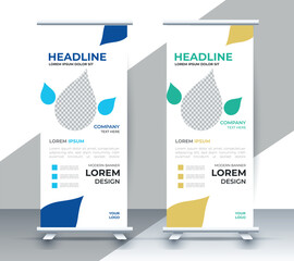 professional nature business roll up display standee template design	