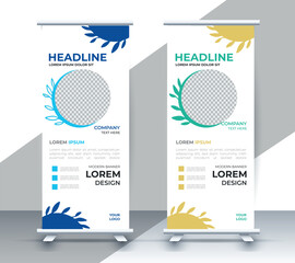 professional nature business roll up display standee template design	