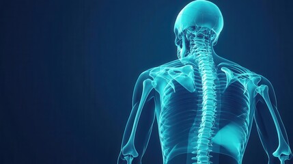 X-ray icon, film with visible bone structure, 3D illustration