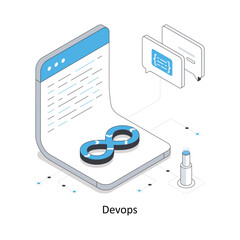 Devops isometric stock illustration Eps 10 File