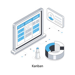 Kanban isometric stock illustration Eps 10 File