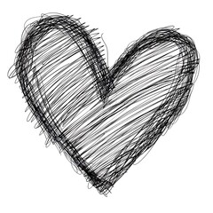 Abstract heart shape vector sketch illustration of a vintage love symbol