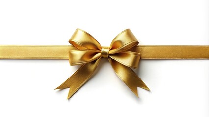 White background with a stylish golden ribbon knot