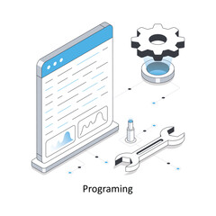 Programing isometric stock illustration Eps 10 File