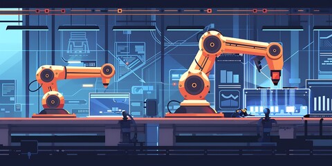 Futuristic blue abstract background illustration of digital network technology gears concept for technical engineering design and business wallpaper