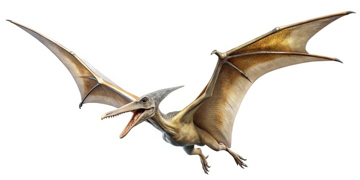 White background with pteranodon flying; Leading lines