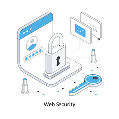 Web Security isometric stock illustration Eps 10 File