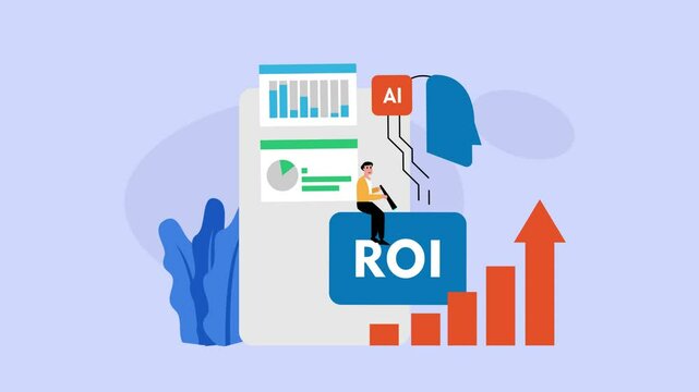 Return on the investment concept. Analysis of payback period of the money invested in business. Financial income strategy cartoon animation